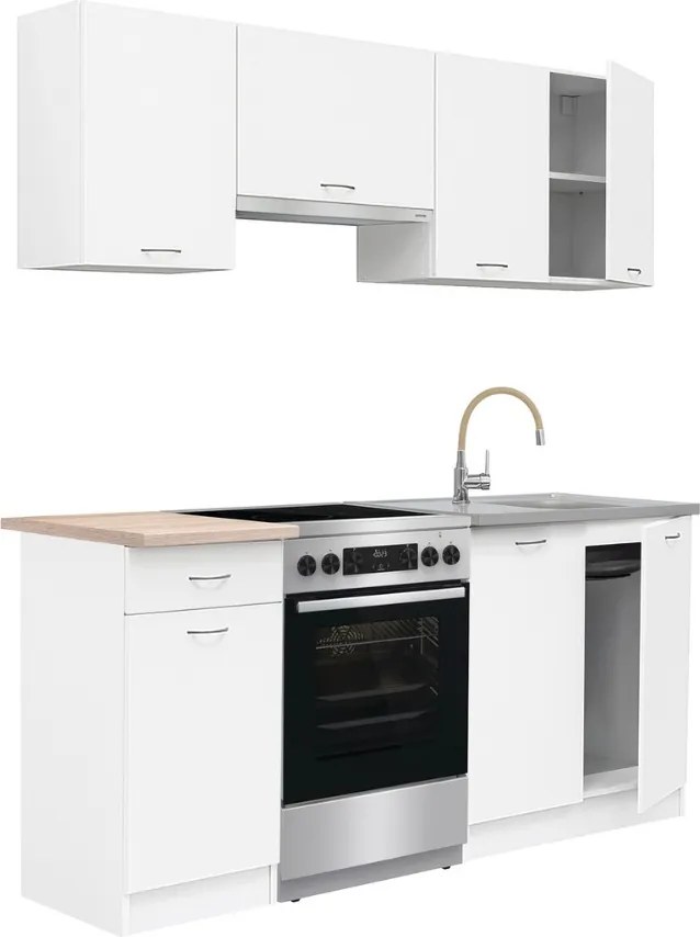 Praktik 180 konyhabútor, fehér korpusz, fehér front