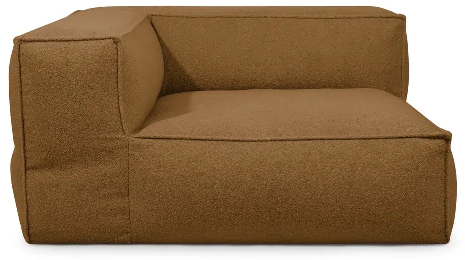 Barna buklé babzsákfotel Mass Corner 150 Left – SLOWDOWN