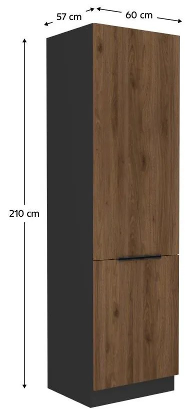 Élelmiszer konyhaszekrény Monzesa 60 DK 210 2F (okapi dió + fekete) . 1096968