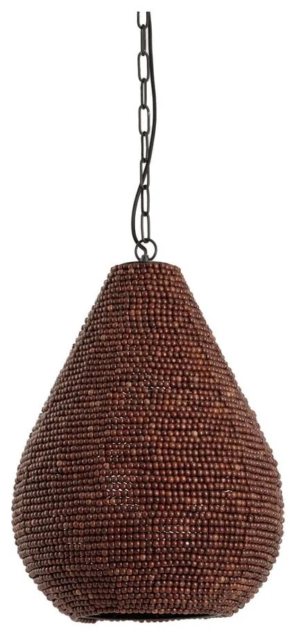 Barna függőlámpa fa búrával ø 40 cm Kabinda – Light & Living