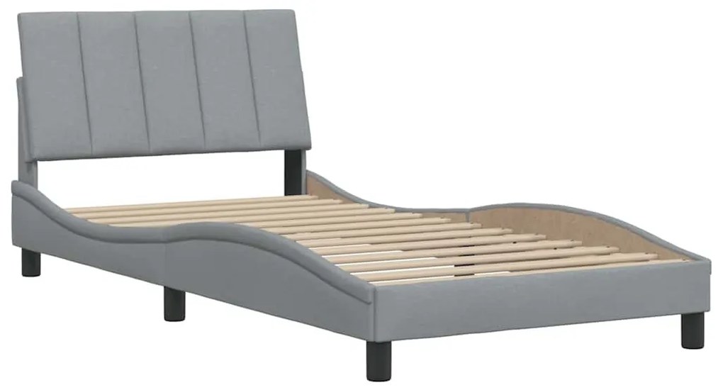 világosszürke szövet ágykeret matrac nélkül Hanko 100x200 cm