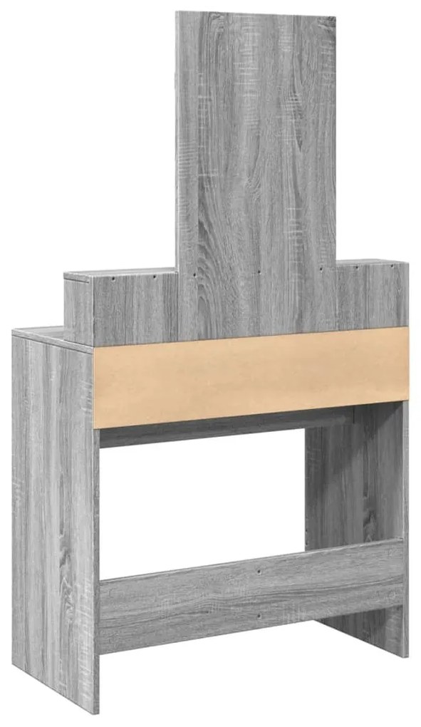 szürke sonoma színű fésülködőasztal tükörrel 80 x 41 x 144,5 cm