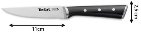 Tefal - 4 darabos rozsdamentes acél steakkés készlet ICE FORCE 11 cm, króm/fekete