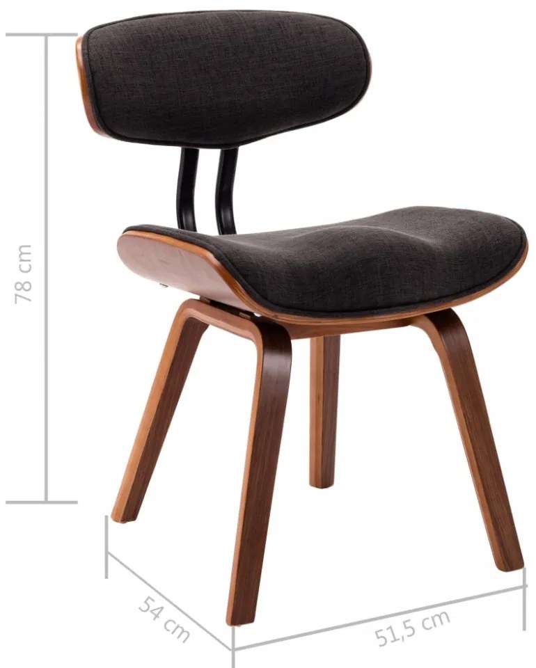 4 db szürke hajlított fa és szövet étkezőszék