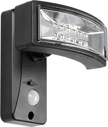 Valpovo kültéri fali lámpa 2,4w 250lm ip44 fekete mozgásérzékelő fényérzékelő