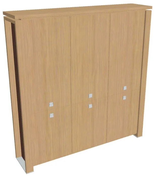 Verno+ S magas szekrény 200 x 46 x 210 cm, világos tölgy / barna