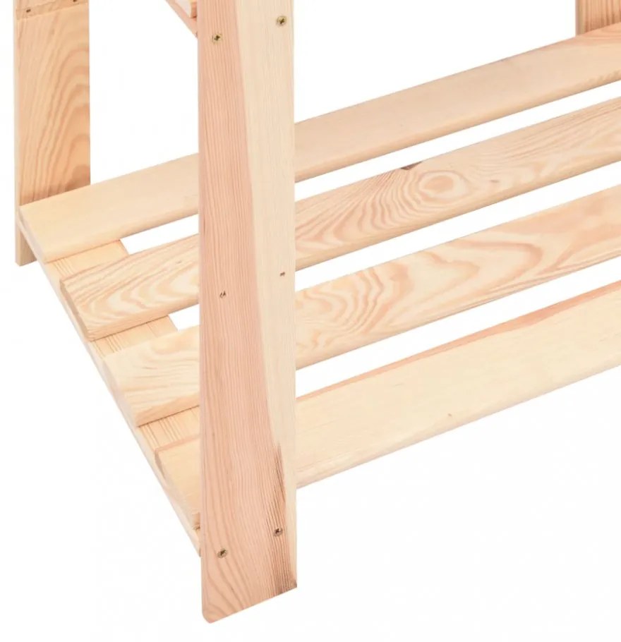 10 db 3-szintes tömör fenyőfa tárolópolc 150 kg 80 x 38 x 90 cm