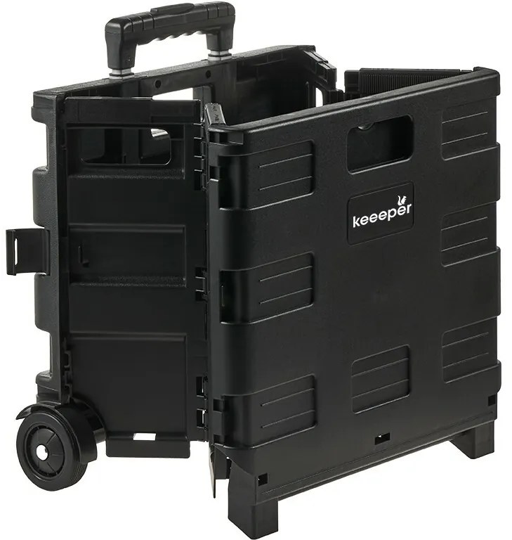 Keeeper Összecsukható bevásárlókocsi Olli 45 l Black, 45 l