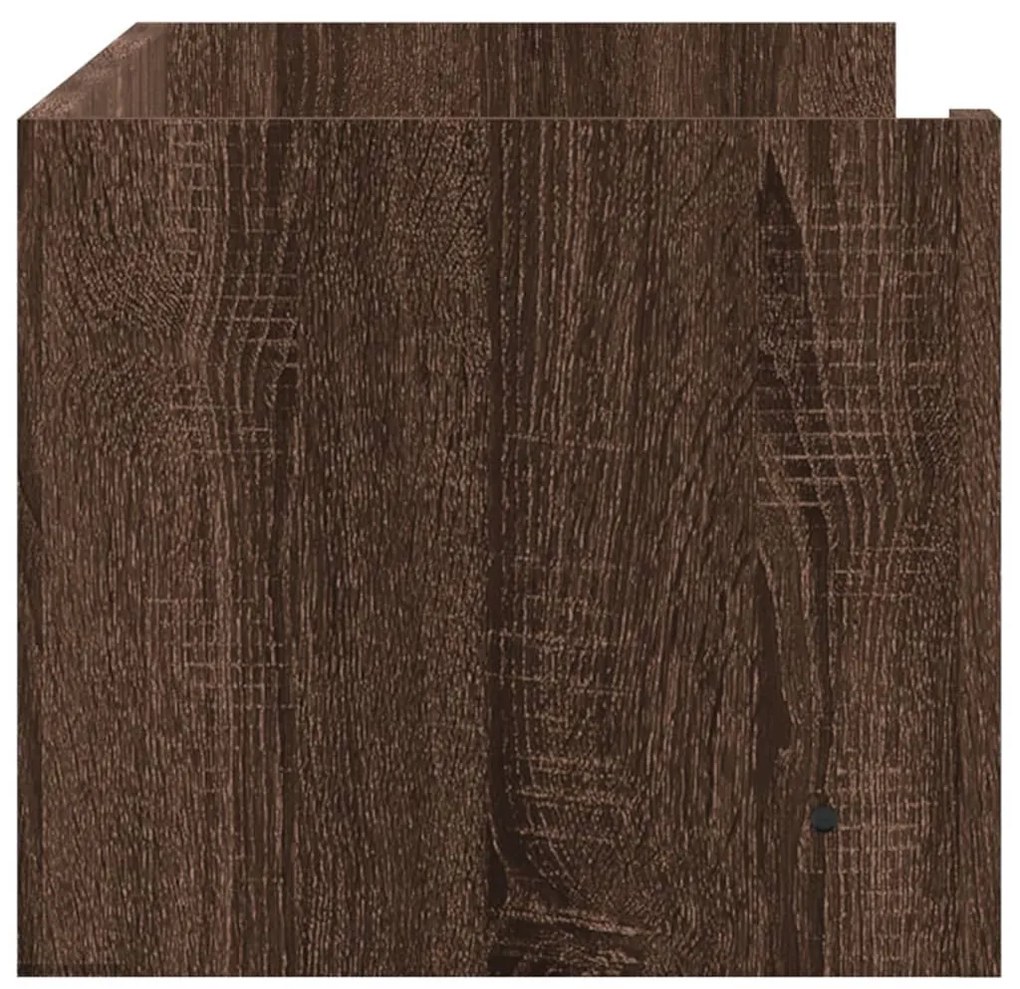 barna tölgy színű szerelt fa fali polc 100 x 35 x 30,5 cm