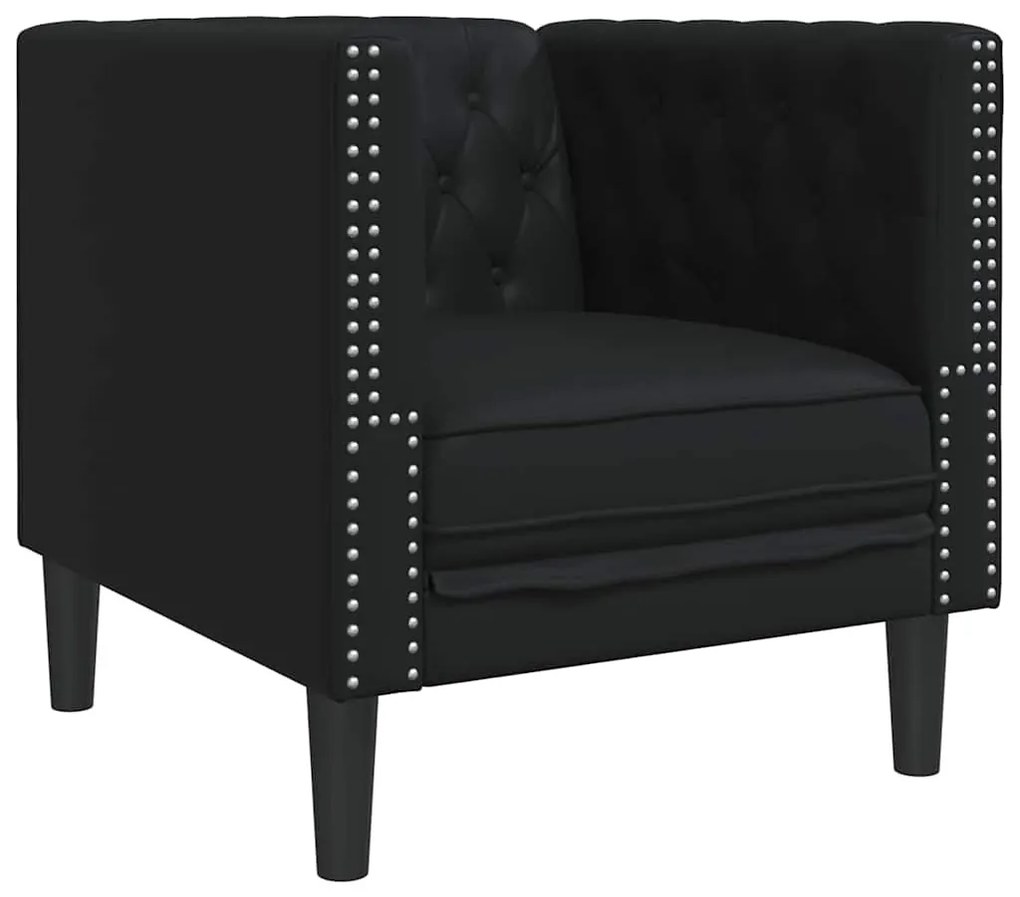 Kanapé Szett 3 pcs Fekete 194 x 74.5 x 70.5 cm Műbőr