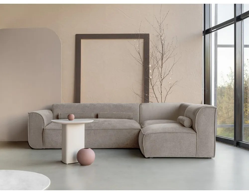 Bézs sarokkanapé (jobb oldali) Flex Felix – Miuform