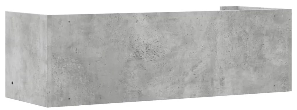 betonszürke szerelt fa fali polc 100 x 35 x 30,5 cm
