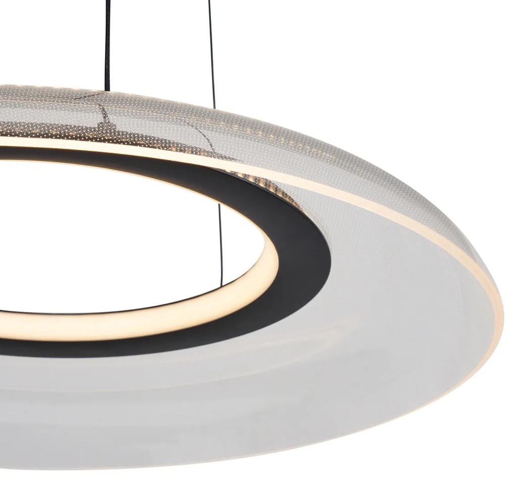 Design függőlámpa fekete és átlátszó, 3 lépésben dimmelhető - Scacrylic