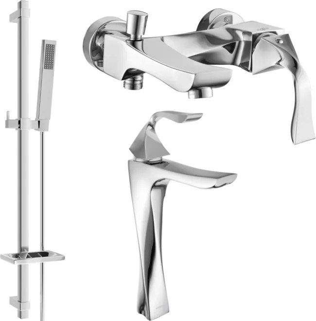 Mexen Estrella DQ02 kád készlet, króm - 72313DQ02-00