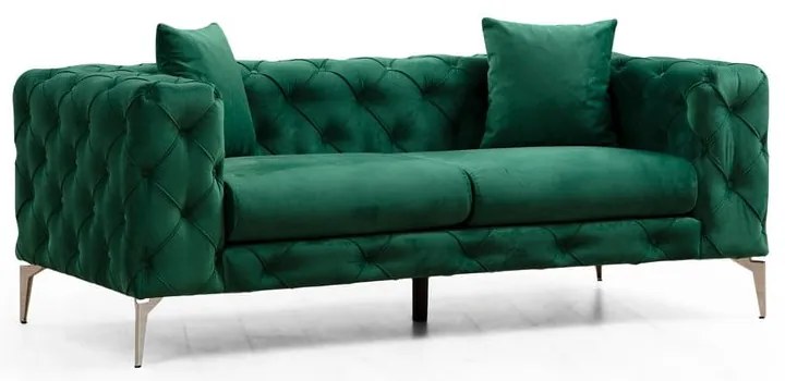 Sötétzöld bársony kanapé 197 cm Como – Artie