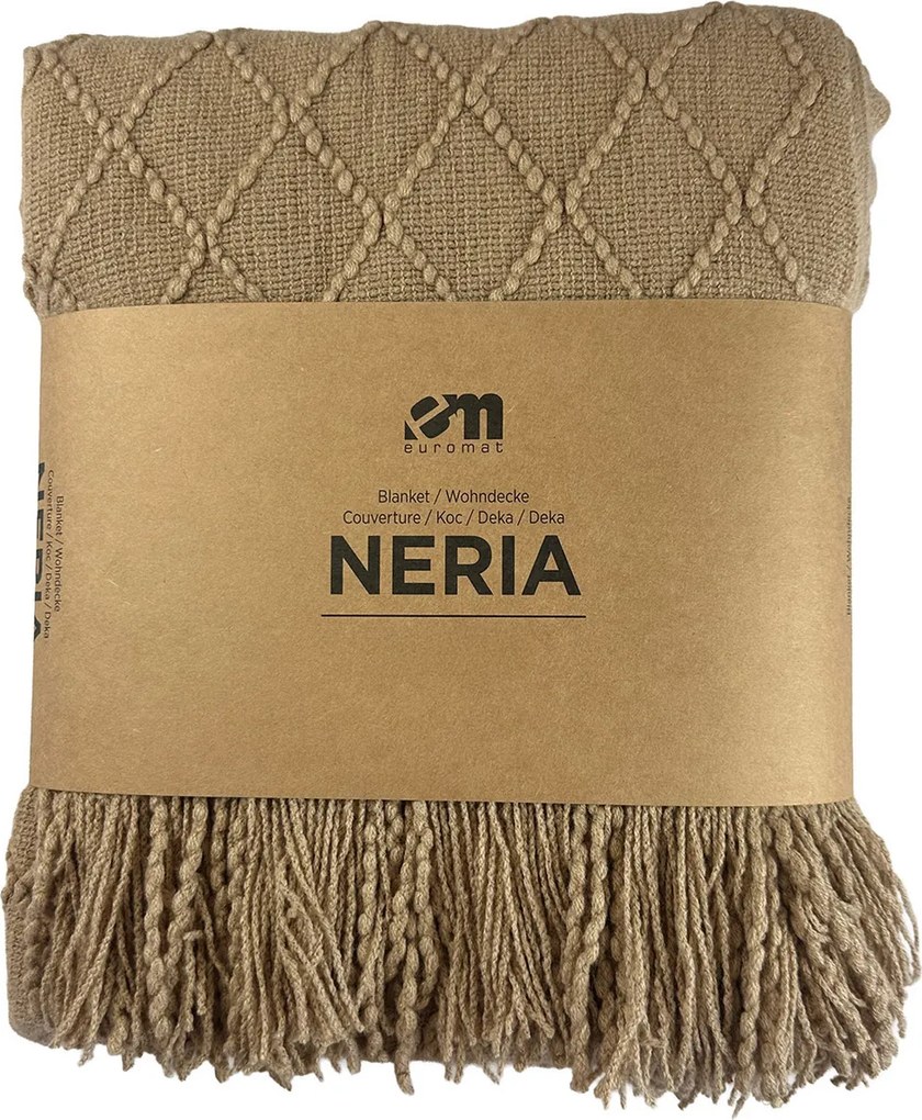 Neria takaró rojtokkal 3D Kapa Pléd Világos Taupe Bézs Barna 130x170 cm