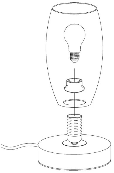 Eglo 97589 - Asztali lámpa BATISTA 3 1xE27/40W/230V