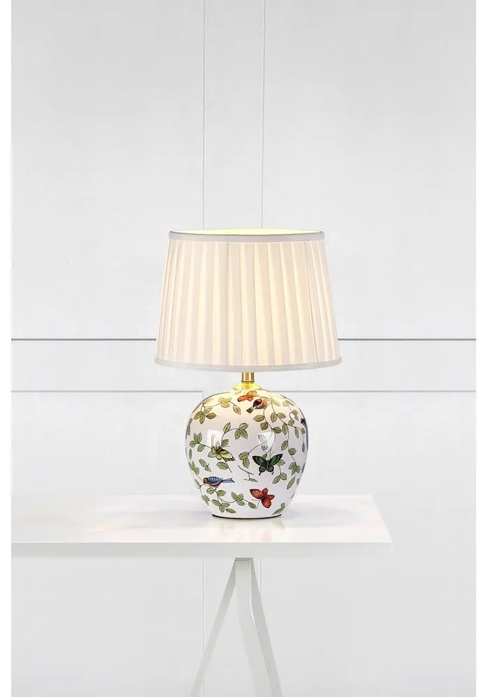 Fehér asztali lámpa textil búrával (magasság 48 cm) Mansion – Markslöjd