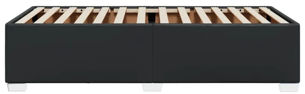 fekete műbőr ágykeret 100x200 cm