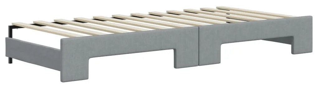 világosszürke szövet kihúzható heverő 80 x 200 cm