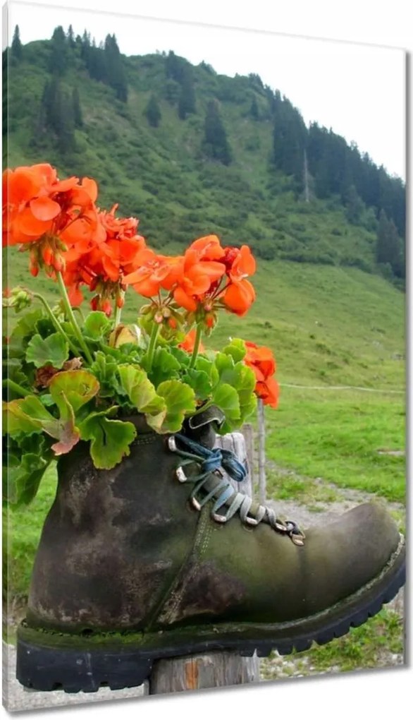 Vászonkép 80x120 Virág a csizmában