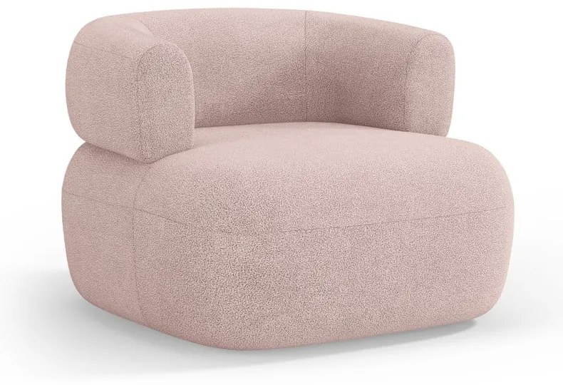 Világos rózsaszín buklé fotel Jenny – Micadoni Home