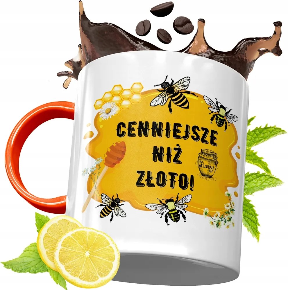 Narancssárga Bögre Méhésznek Ajándék fényképes nyomtatással