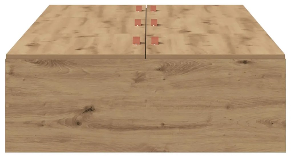 vidaXL Ágykeret tárolóval tárolóval Artisan tölgy 100 x 200 cm Faanyag