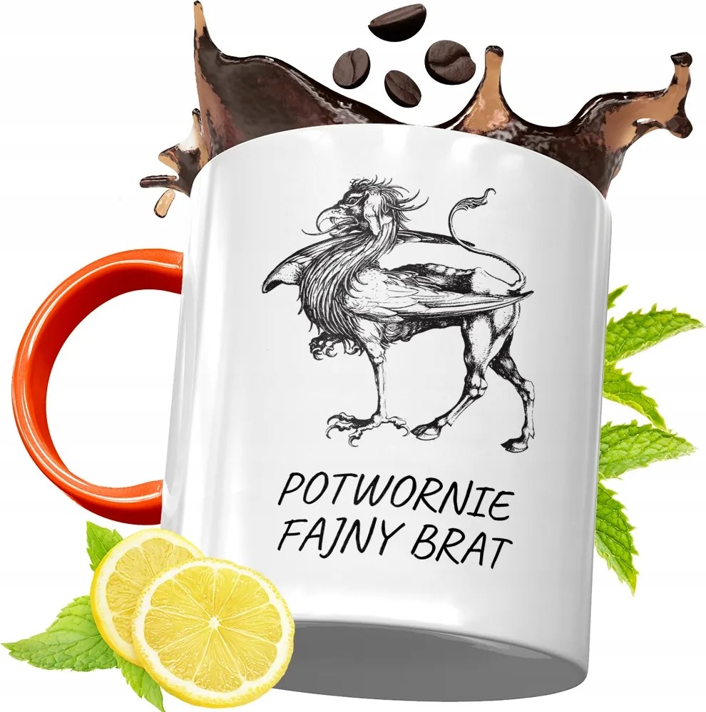 Narancssárga Bögre Testvérnek Ajándékba, fényképes nyomattal