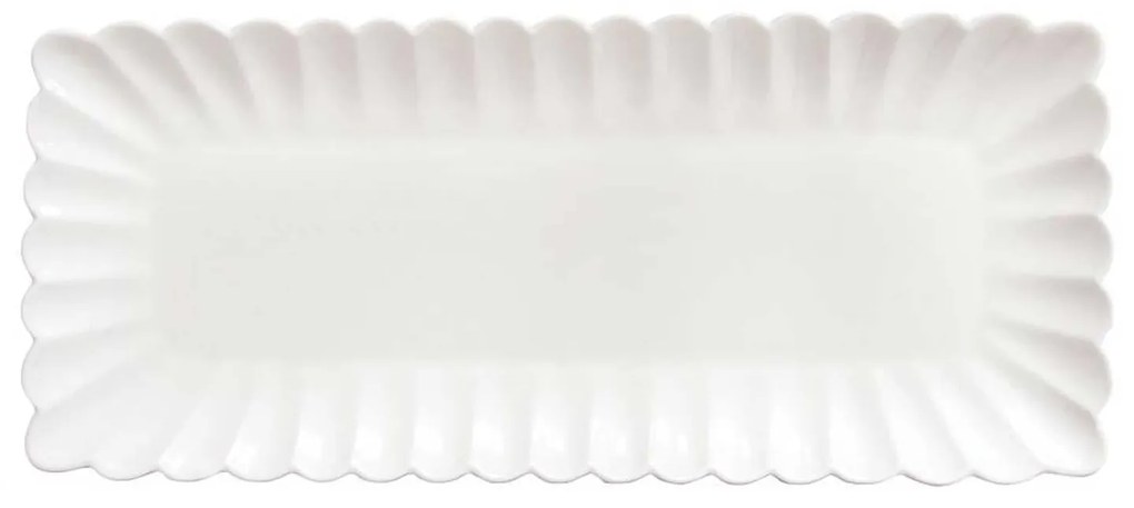 Fehér porcelán asztali kínáló tál 36x16 cm hullámos Easy Life Lifestyle