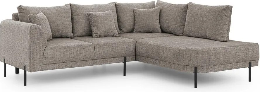 Szürkésbarna zsenília sarokkanapé (jobb oldali-L alakú) Mauris – Ropez