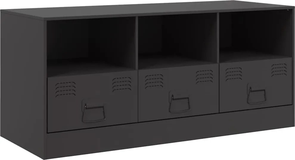 vidaXL fekete acél TV-szekrény 99 x 39 x 44 cm