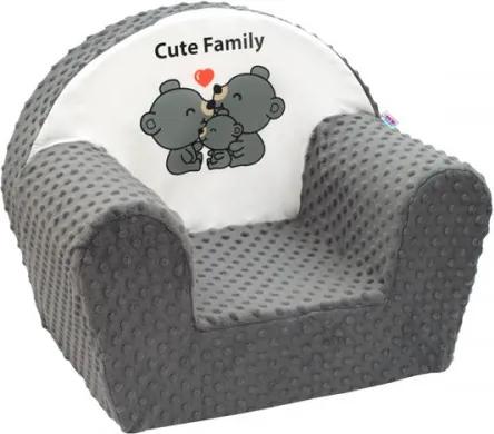 Gyerekfotel New Baby Minky Cute Family - szürke