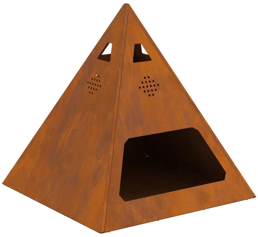 Tűzrakó Barna 50 x 50 x 51 cm időjárásálló acél