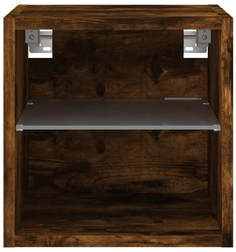 füstös tölgy színű fali TV-szekrény LED-ekkel 30 x 28,5 x 30 cm
