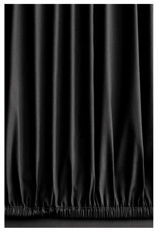 Fekete kétszemélyes-hosszabbított renforcé pamut ágyneműhuzat lepedővel-négyrészes 200x220 cm Damask – Mila Home