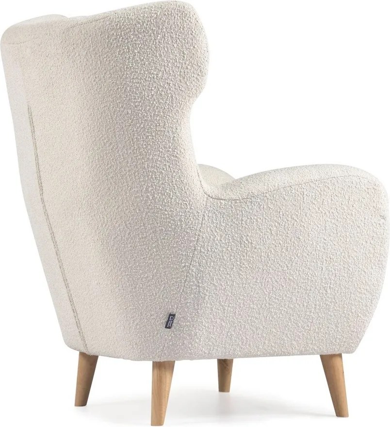 Fehér buklé fotel Patio – Kave Home