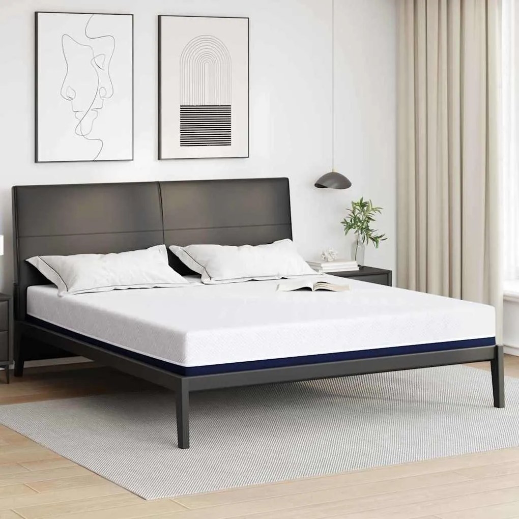 Matrac Fehér és kék 200 x 200 cm Hab