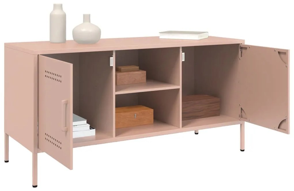 vidaXL rózsaszín acél TV-szekrény 100,5 x 39 x 50,5 cm