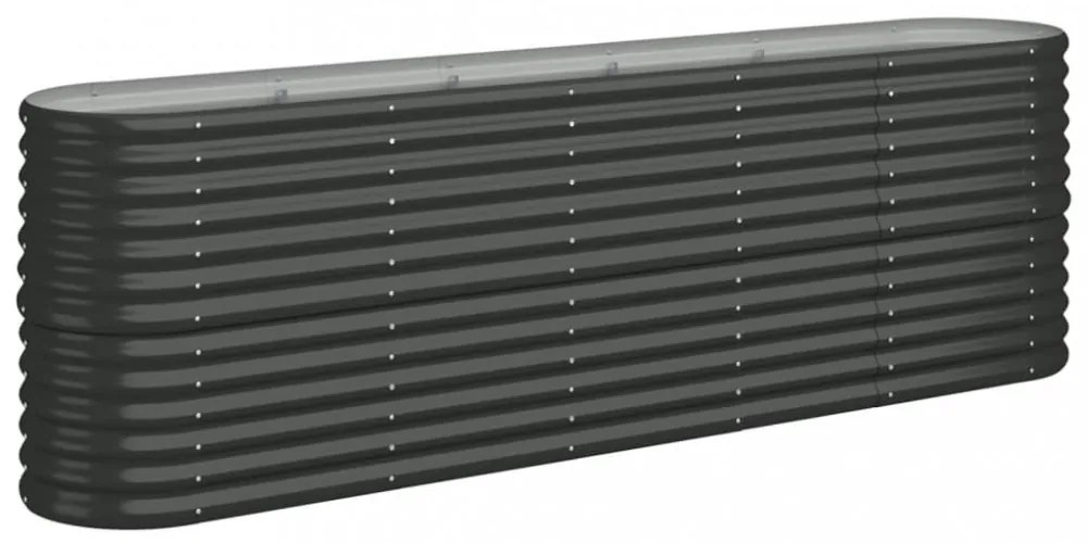 antracitszürke horganyzott acél kerti magaságyás 224x40x68 cm