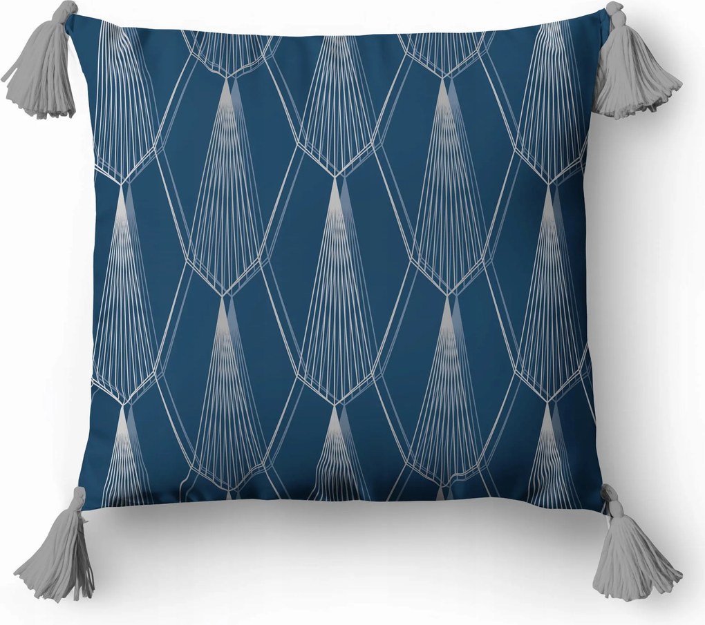 Párnahuzat 45x45 Panama Rojtokkal Sötétkék Glamour Dísz 5398B