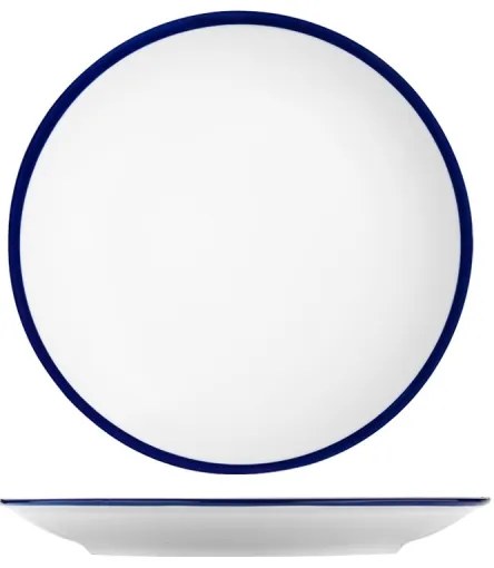 24 részes porcelán étkészlet, fehér/kék