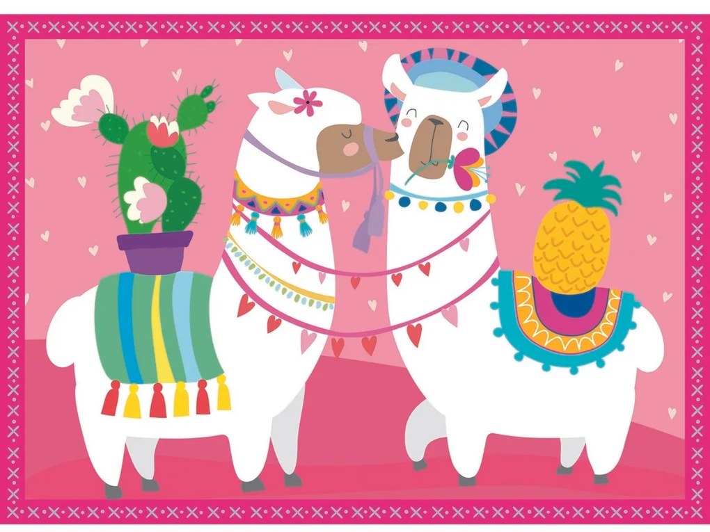 Trefl Puzzle Happy Llamák, 4 darab