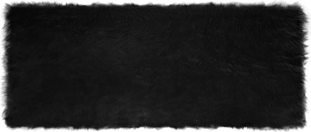 vidaXL Műgyapjú Szőnyeg Tafalla Fekete 80 x 200 cm Poliészter