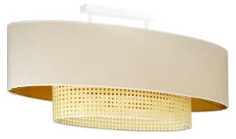 Duolla - Felületre szerelhető csillár DOUBLE OVAL RATTAN 2xE27/15W/230V krémes/rattan