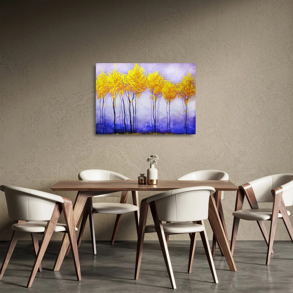 Sárga fák képe (üvegen) (70x50 cm)