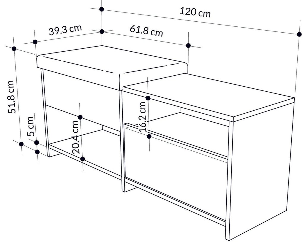Cipőtároló Filux Bench - Anthracite