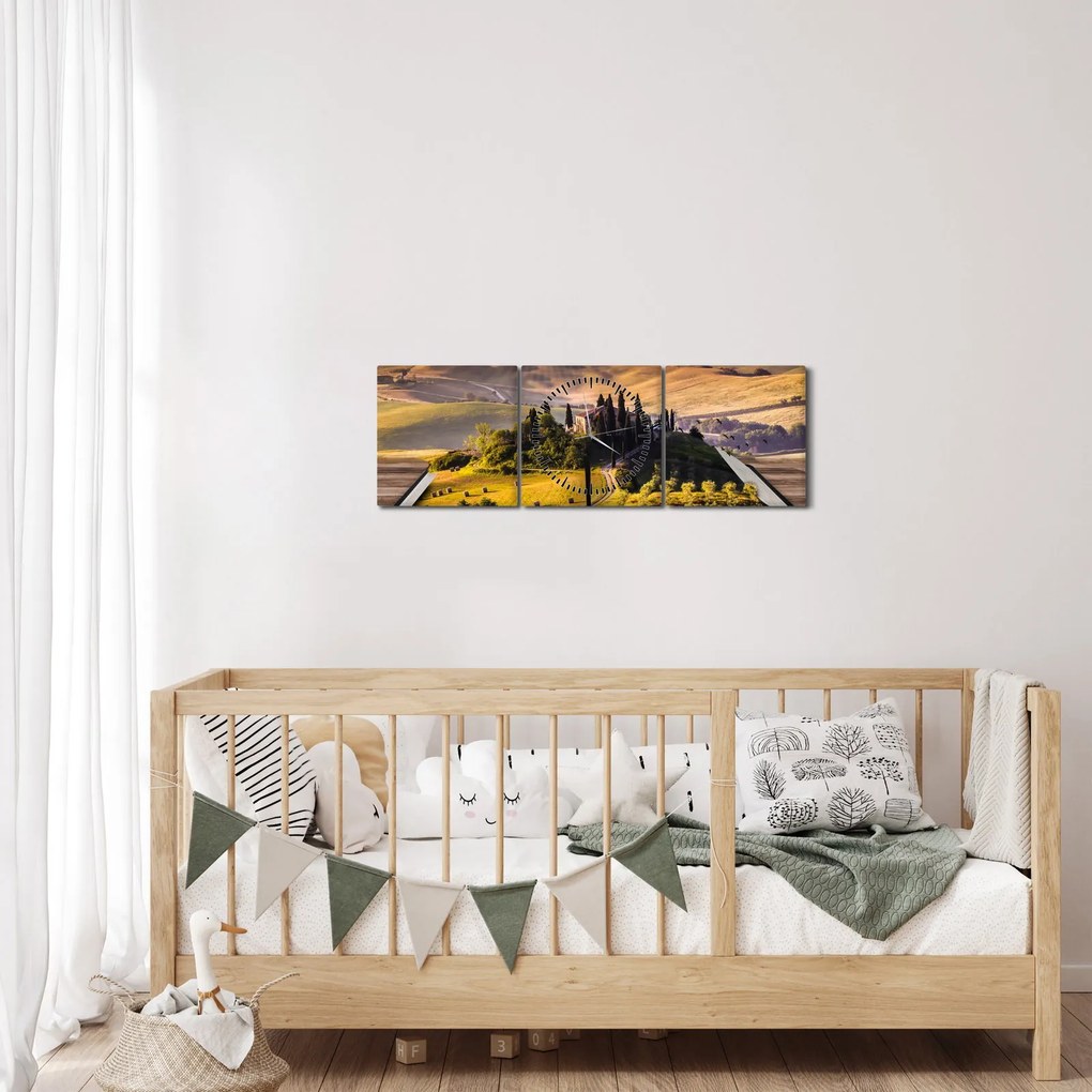 A táj egy könyvben képe (órával) (90x30 cm)
