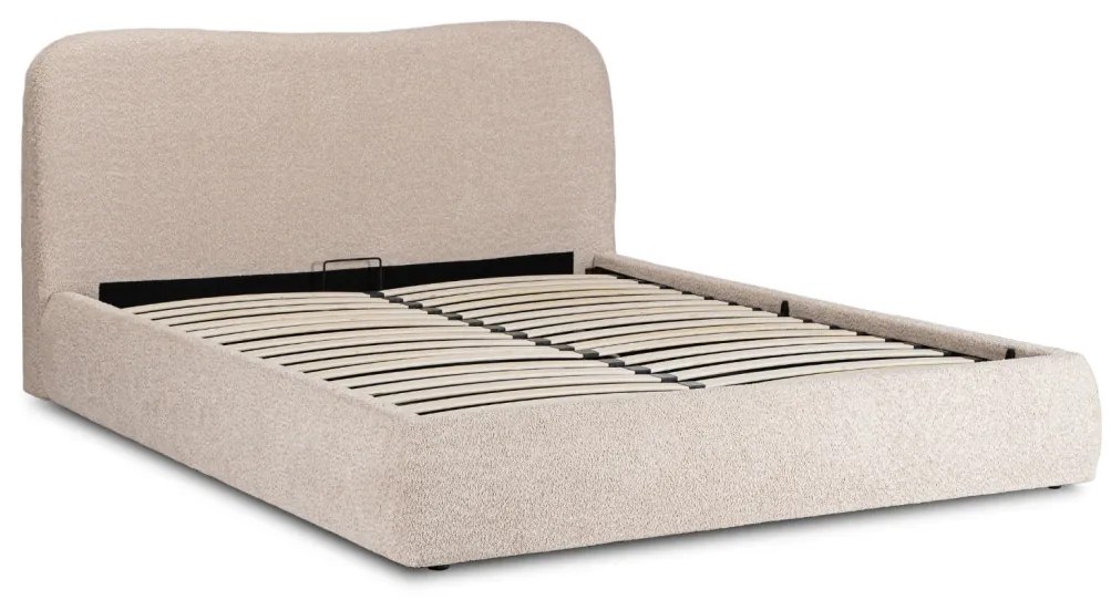 Kárpitozott Franciaágy Bézs Színben Ágynemütartóval. 160x200 BRISTOL