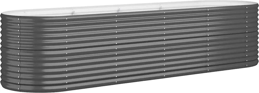 vidaXL antracitszürke horganyzott acél kerti magaságyás 296x80x68 cm